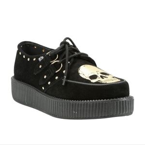 T.U.K Gold skull Creepers, sz 6 mens 4